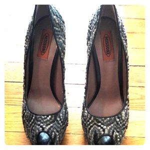 MISSONI Crochet Peep-toe Pumps Size 39